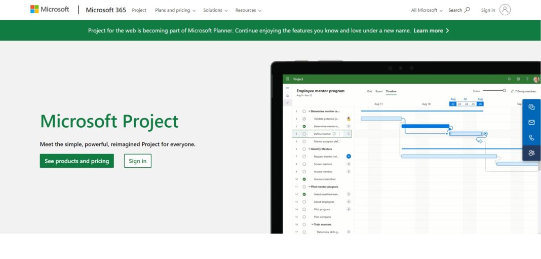 Microsoft Project Homepage