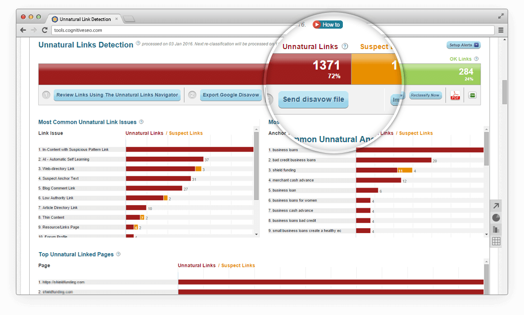 CognitiveSEO AI App penalties