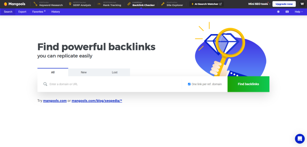 Mangools AI App backlink checker