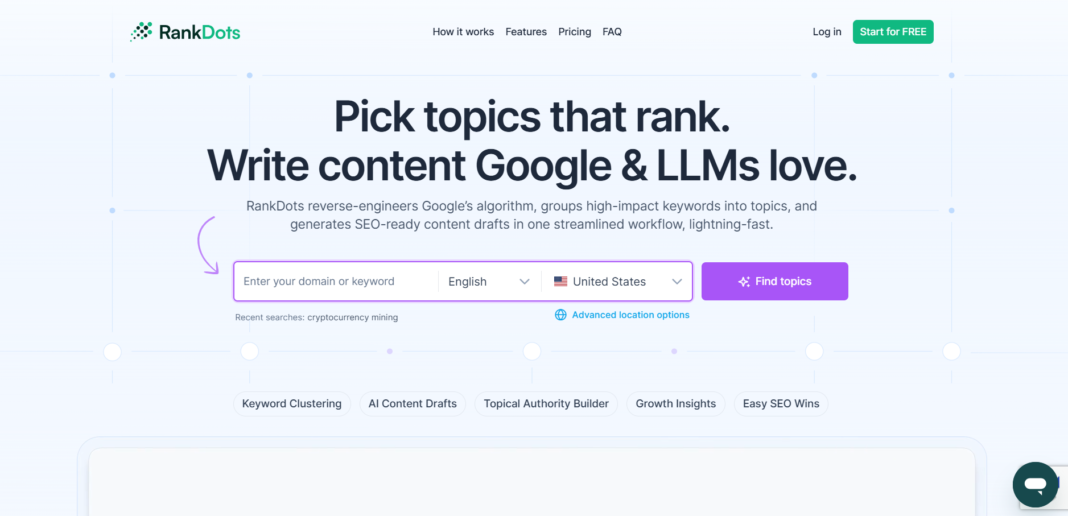 RankDots AI App Homepage