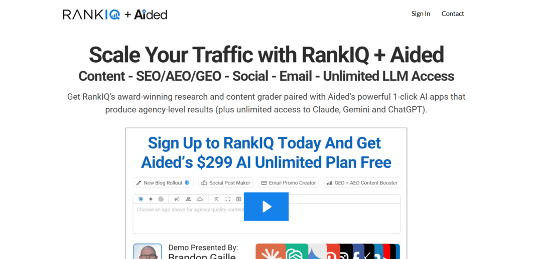 RankIQ AI App Homepage